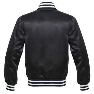 Chaqueta Bomber de Satén al por Mayor, Chaqueta con Logotipo Personalizado, Chaqueta Escolar Informal Ligera de Talla Personalizada - Product Image 4