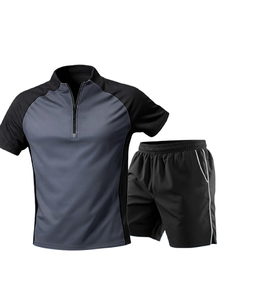 เสื้อวิ่งผู้ชายคุณภาพสูง ป้องกันลม สำหรับฤดูร้อน ผลิตจากโพลีเอสเตอร์ 100% แห้งเร็ว ระบายอากาศดี ดีไซน์ 2 in 1 - Product Image 1