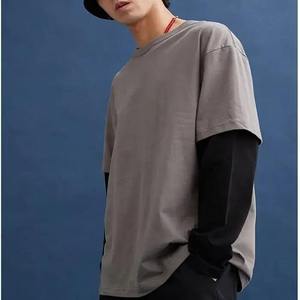 OEM Custom Heavy Cotton Double Layer Sleeve 2 1 Unisex <b>Tee</b> <b>Shirt</b> Blank Thermal T <b>Shirt</b> for Screen Printing Oversized Design - Product Image 5