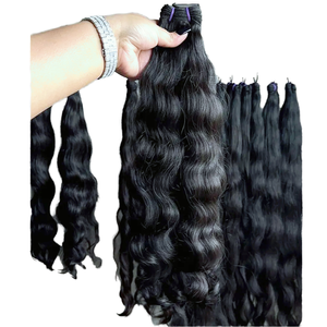 Extensiones de Cabello Humano Indio 100% Natural, 16-20 Pulgadas, Doble Trama, Cabello Virgen Remy Crudo de un Solo Donante para Tejer - Product Image 4