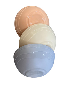 LONGNEW Custom OEM Salad Bowl <b>Set</b> Ribbed Exterior PET Plastic Soup Ramen Bowl Shatterproof Food Grade Serving Bowls - Product Image 2