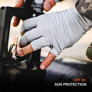 Guantes de pesca recién llegados con agarre corto en los dedos, tela con protección UV y diseño de palma abierta para un mejor control en la pesca fluvial. - Product Image 6