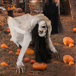 Fantasma Animatronico Donna Strisciante di Halloween con Occhi LED e Attivazione Sonora - Product Image 4