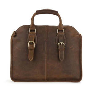 Antique Style Leather Laptop Briefcase for Men Vintage Crossbody Messenger Shoulder <b>Bag</b> with Multi Compartment Organizer - Product Image 6