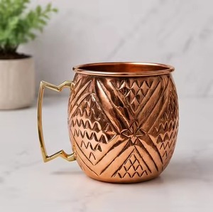 Hammered copper <b>mugs</b> Moscow mule cups Copper plating drinkware Brass handle <b>mugs</b> <b>Large</b> chilled drink cups - Product Image 6