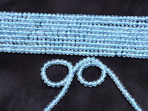 Cuentas redondas microfacetadas de topacio azul cielo AAA+ de 3 mm, topacio azul fino natural genuino, cuentas de piedras semipreciosas para la fabricación de joyas. - Product Image 2