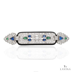 Luxe 925 Sterling Silver Vintage Art Déco Broche Cubique Zircone Bijoux Pour La Vente En Gros - Product Image 1