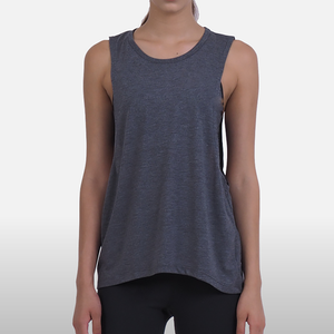 Camiseta Deportiva sin Mangas Personalizada para Mujer, Color Sólido, Camiseta Corta de Entrenamiento con Logotipo Frontal para Entrenamiento de Verano - Product Image 3