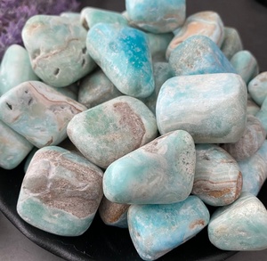 Cristaux de guérison Reiki en cristal d'aragonite bleue polie, Chakra de la gorge, exportation de cristal Exis - Product Image 3