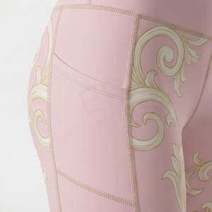 Leggings de Yoga de Cintura Alta y Longitud Completa con Estampado Paisley, Spandex, Nailon, Elasticidad en Cuatro Direcciones, Diseño de Costuras en Contraste - Product Image 5