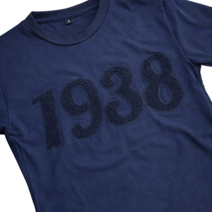 T-shirt en chenille personnalisé avec logo brodé, tee-shirt oversize en coton, streetwear unisexe, vêtements de mode en gros - Product Image 3