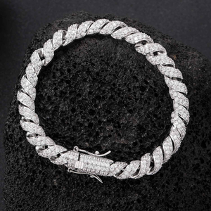 Moissanite Cuban Link <b>Bracelet</b> Iced Out Curb Chain Luxury Tennis <b>Bracelet</b> <b>Mens</b> Womens Hip Hop Jewelry Bold Sparkle Gift Elegance - Product Image 2