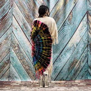 Handmade Tie Dye Viscose <b>Kaftan</b> Women's Three-Quarter Sleeve Ankle-Length Casual Dress Slit Contrast Color Plus Size - Product Image 6