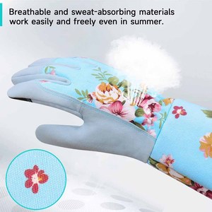 Guantes de Jardinería Resistentes con Puño Largo para Mujer, Diseño Floral, con Pantalla Táctil, Protección Contra Espinas - Product Image 5