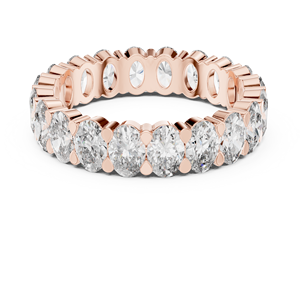 Bague Éternité en Moissanite, Taille Ronde Brillante, Sertissage Pavé, Argent 925 Plaqué Rhodium, Bague de Fiançailles Classique pour Femme - Product Image 4