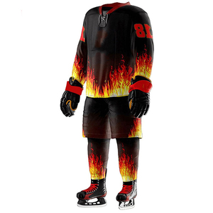 ชุดเสื้อกีฬาทีมฮ็อกกี้น้ำแข็งสำหรับผู้ชายชุดเครื่องแบบทีมแห้งเร็วระบายอากาศได้ดีสำหรับฝึกซ้อมการแข่งขัน - Product Image 4