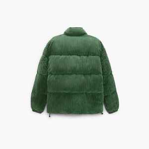 custom Puffer <b>Jacket</b> <b>Men</b> High Collar Loose Fit Corduroy Winter Warm Outer Coat Padded Puffer <b>Jacket</b> - Product Image 3