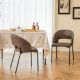 Set di 2 sedie da pranzo in tessuto retrò con cuscino in spugna ad alta densità e rivestimento stabile in pelle PU - Product Image 3