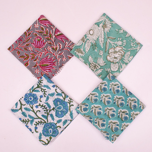 Custom Block Print Cotton Bandana 21X21 Inches Soft Fabric Handmade Scarf Manufacturer OEM ODM Private Label Supply - Product Image 5