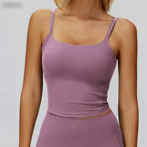 Top de Yoga para Mujer de Primera Calidad, Nuevo, Personalizado, al por Mayor, Top Corto Acanalado, Top Corto sin Mangas para Gimnasio, Correr y Entrenamiento - Product Image 4