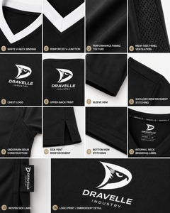 เสื้อฝึกศิลปะการต่อสู้คอวีสีดำ เสื้อโพลีเอสเตอร์ระบายอากาศได้ดีสำหรับการฝึกคาราเต้เทควันโดแบบยูนิเซ็กส์ - Product Image 5