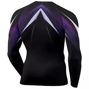 Rashguard de MMA de Manga Larga, Transpirable, de Secado Rápido, Antibacterial, con Estampado Sublimado, Ajuste Elástico y Duradero para Artes Marciales y Jiu Jitsu - Product Image 4