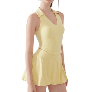 Premium Women's Fitness Sleeveless <b>Top</b> & <b>Bubble</b> Skirt Set | Valeria Collection Wholesale Coordinated Activewear - Product Image 5