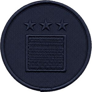 Parche Bordado Redondo Personalizado Azul Marino con Estrella y Cuadrado Masónicos, Insignia Masónica, Aplique Hecho a Mano para Uniforme - Product Image 1