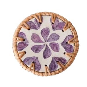 Elegant Shell Inlay <b>Drink</b> <b>Coasters</b> for Home Decor - Product Image 1