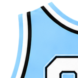 Haut court sans manches bleu ciel, blanc et noir pour femme, col en V, pour cheerleading, performance athlétique, uniforme d'équipe, compétition - Product Image 4