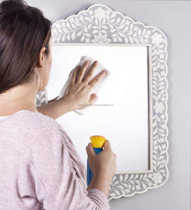 Espejo de pared de resina con incrustaciones de hueso de lujo moderno diseño antiguo madera decoración del hogar exportación directa Falak disponible 2mm 5mm 6mm - Product Image 6