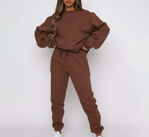 Factory Direct Oversized Sweatsuit Garment Washed Fleece Women Oversized Casual Outfit Trend - Product Image 6