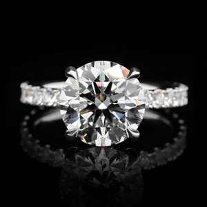 Anillo de Compromiso y Boda de Moissanita Certificada, Anillo de Plata de Ley 925 con Baño de Rodio de Lujo, Anillo de Promesa para Uso Diario, Unisex - Product Image 3