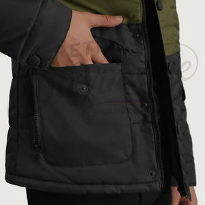 Veste matelassée personnalisée pour homme, vert olive contrastant, multi-poches, à capuche, parka d'hiver, chaude, matelassée, utilitaire, cargo, pour l'extérieur - Product Image 6