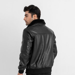 Veste en cuir synthétique effet fourrure pour motard, grande taille, écologique, qualité supérieure, très appréciée, style affirmé, pour homme - Product Image 5