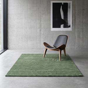 Tapis en laine noué à la main à motif floral classique, design texturé à lignes organiques, tapis décoratif doux pour salon et chambre à coucher - Product Image 4
