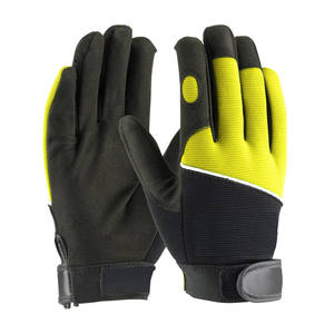 Gants de mécanicien en gros avec logo personnalisé, en cuir, doublure en coton, poignet élastique, gants de travail industriels de sécurité pour hommes, durables pour la protection des mains - Product Image 4