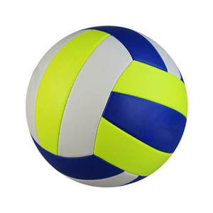 Balón de Voleibol de Playa Amarillo y Blanco, Laminado en Cuero, Ligero, Duradero, con Bloques de Color - Product Image 2
