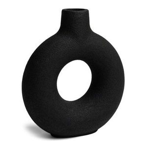 Jarrón de Vidrio Negro con Recorte Circular, Decoración Artesanal para Mesa - Product Image 5