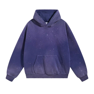 Sweat-shirts à capuche pour hommes avec logo personnalisé, 100% coton, lavage à l'acide, basique, faible MOQ - Product Image 1