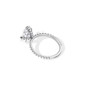 Women's 14k Gold plated Emerald Cut Diamond Engagement Ring Prong Setting Floral Style - Product Image 2