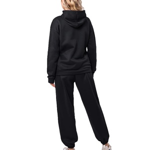 Ensemble de survêtement décontracté pour femme avec sweat à capuche zippé et pantalon large à taille élastiquée, deux pièces, tenue décontractée - Product Image 4