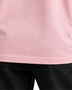 Light Pink Women Oversized T Shirt Casual Crew Neck Short Sleeve Contrast Trim Loose Fit Soft Breathable Summer Streetwear <b>Top</b> - Product Image 6