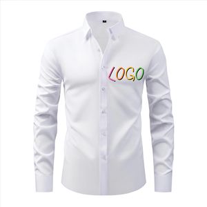 เสื้อเชิ้ตผู้ชาย แขนยาว ติดกระดุม สำหรับธุรกิจและลำลอง แบบเรียบ สีพื้น มีปก  รับสกรีนโลโก้และออกแบบได้ - Product Image 3