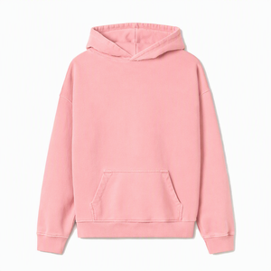เสื้อฮู้ดโอเวอร์ไซส์ผู้ชาย สีพื้น ผ้าฟลีซ สวมใส่สบาย มีกระเป๋าจิงโจ้ เหมาะสำหรับฤดูหนาว ผ้าฝ้าย 100% ปักลาย - Product Image 2