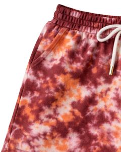Ensemble décontracté deux pièces pour femme : débardeur court tie-dye et short à cordon de serrage, couleur orange rouille, fabrication sur mesure, vente en gros - Product Image 6