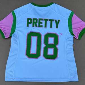 Maillot de football blanc AKA pour femme, broderie lettres grecques, maillot de sport athlétique, qualité supérieure, tissu respirant, col rond - Product Image 2