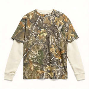 เสื้อยืดผู้ชายพิมพ์ลายแขนสองชั้น คอกลม ทรงปกติ ผ้าโพลีเอสเตอร์ 100% สไตล์ลำลอง - Product Image 4