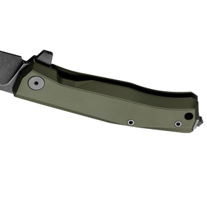 Navajas Plegables Verde Oliva con Hoja de Acero Gris Oscuro, Empuñadura Texturizada, Apertura Flipper y Orificio para Cordón, Ideales para Camping - Product Image 3