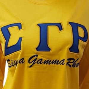 Camiseta Personalizada de Manga Larga para Mujer con Logotipo de Letras Griegas Bordadas, Cuello Redondo, Estilo Casual Universitario, Ropa de Hermandad, Venta al Por Mayor - Product Image 4